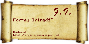 Forray Iringó névjegykártya